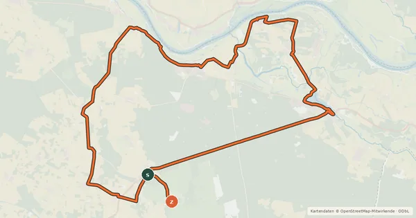 Kartenübersicht der Radroute Elbe-Heide-Tour