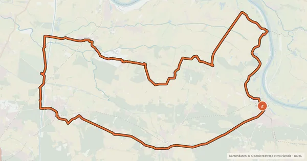 Kartenübersicht der Radroute Elbe-Land-Tour