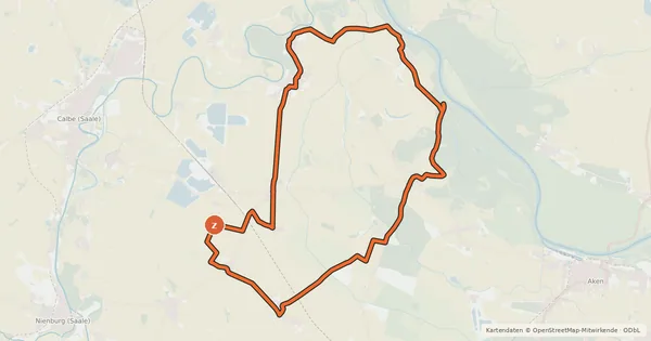 Kartenübersicht der Radroute Elbe-Saale-Tour