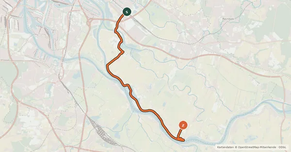Kartenübersicht der Radroute Elbkieker Tour