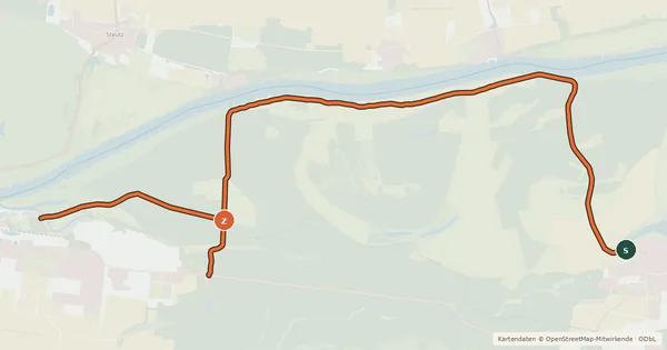Kartenübersicht der Radroute Elbnaher Rad- & Wanderweg Aken Dessau