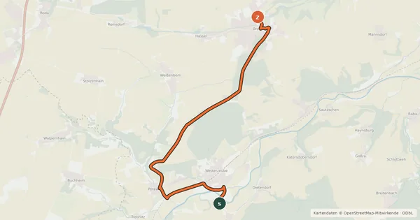Kartenübersicht der Radroute Elster-R8 Verbinder