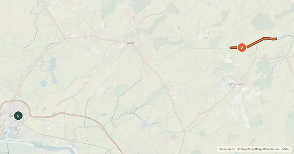 Kartenübersicht der Radroute Ems-Jade-Kanal