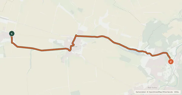 Kartenübersicht der Radroute Emsenbach-Radweg