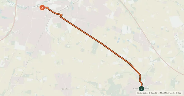 Kartenübersicht der Radroute Emstek (13) - Cloppenburg (20)