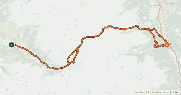 Kartenübersicht der Radroute Engelberg - Surenenpass - Erstfeld
