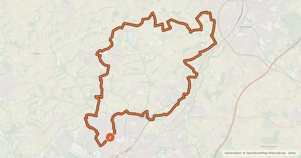 Kartenübersicht der Radroute Engelroute