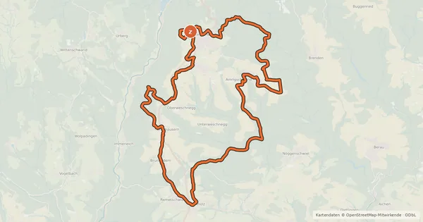 Kartenübersicht der Radroute enjoy&bike Höchenschwand