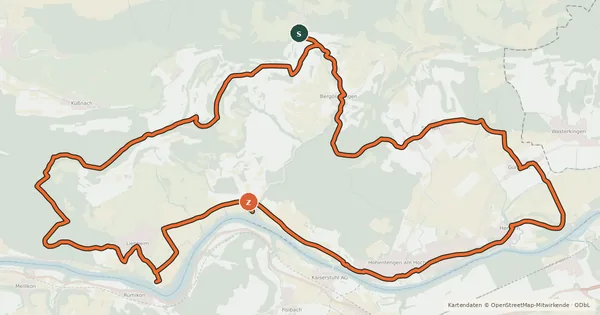 Kartenübersicht der Radroute enjoy&bike Hohentengen