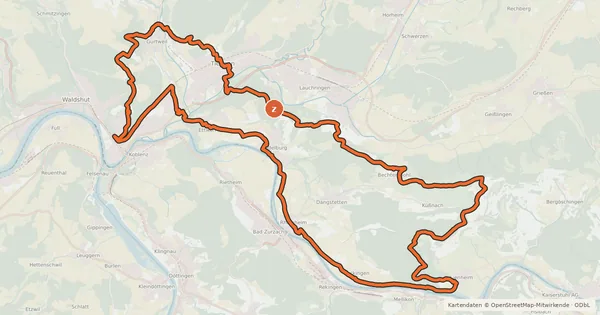 Kartenübersicht der Radroute enjoy&bike Küssaberg