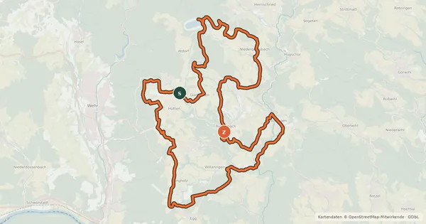 Kartenübersicht der Radroute enjoy&bike Rickenbach