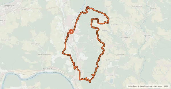 Kartenübersicht der Radroute enjoy&bike Wehr