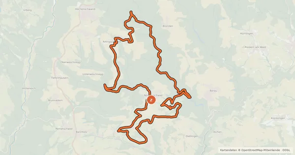 Kartenübersicht der Radroute enjoy&bike Weilheim