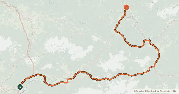 Kartenübersicht der Radroute Ennsradweg (Steiermark Abs. Ost)