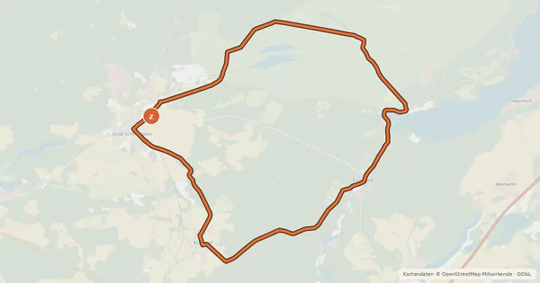 Kartenübersicht der Radroute Entlang der Heidekrautbahn Route 2