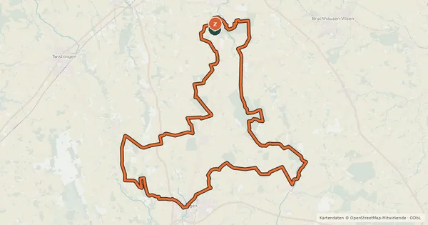 Kartenübersicht der Radroute Erdmann Radweg