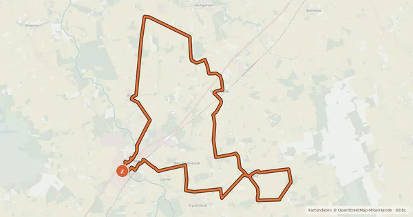 Kartenübersicht der Radroute Erdölroute Barnstorf