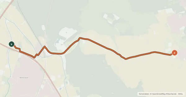 Kartenübersicht der Radroute Erftstadt Kühlseggen (62) - Bornheim Rösberg (68)