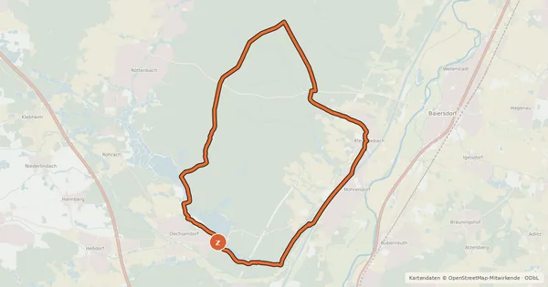 Kartenübersicht der Radroute ERH6 Radrundwanderweg