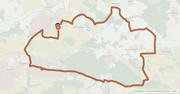 Kartenübersicht der Radroute Erlangen-Höchstadt Radwanderweg 10
