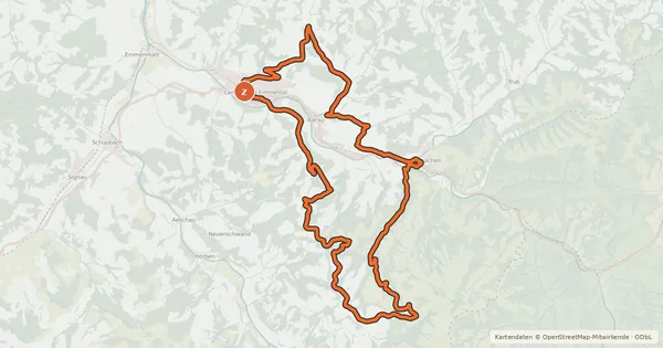 Kartenübersicht der Radroute Erlebnis Tour