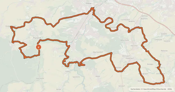 Kartenübersicht der Radroute Erlebnisregion Dresden Route 5