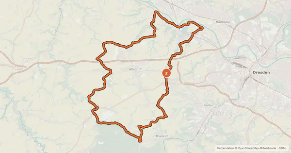 Kartenübersicht der Radroute Erlebnisregion Dresden Route 7