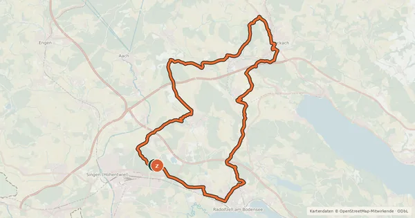 Kartenübersicht der Radroute Erlebnisroute 10