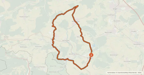 Kartenübersicht der Radroute Erlebnisroute 8