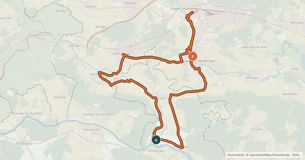 Kartenübersicht der Radroute Erlebnistour 12