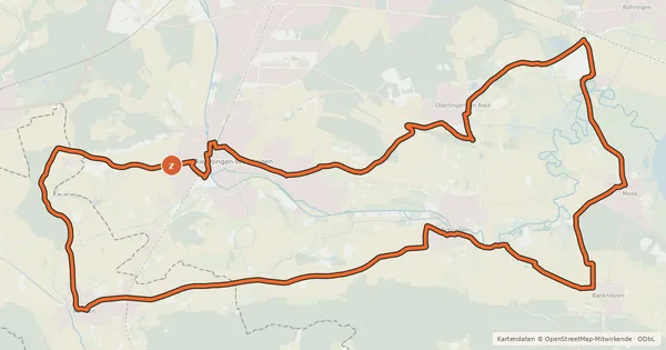 Kartenübersicht der Radroute Erlebnistour 13
