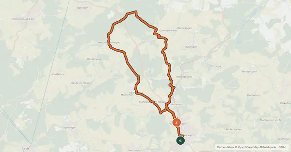 Kartenübersicht der Radroute Erlebnistour 3