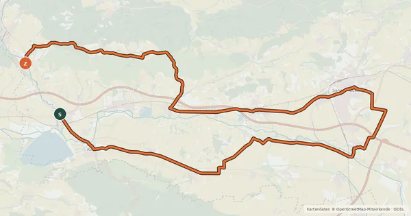 Kartenübersicht der Radroute Erlebnistour Kaisertour