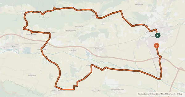 Kartenübersicht der Radroute Erlebnistour Karstlandschaft