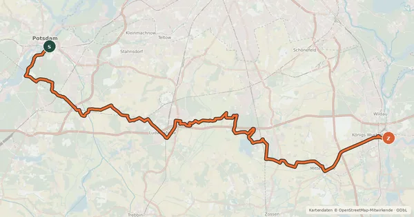 Kartenübersicht der Radroute Ernst-von-Stubenrauch-Weg