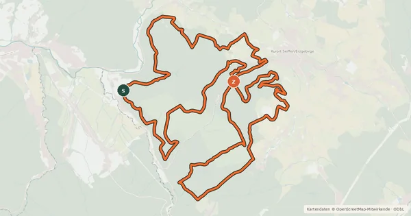 Kartenübersicht der Radroute Erzgebirgs-Bike-Marathon