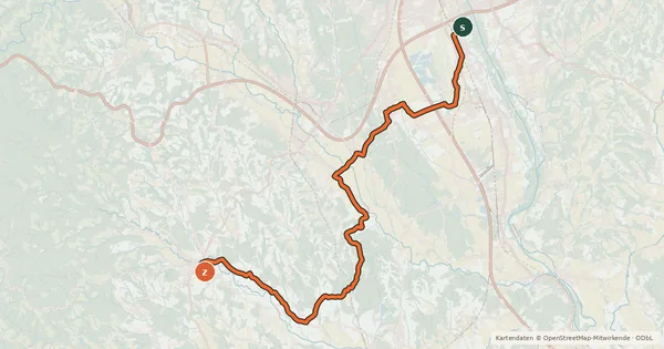 Kartenübersicht der Radroute Erzherzog Johann Radweg