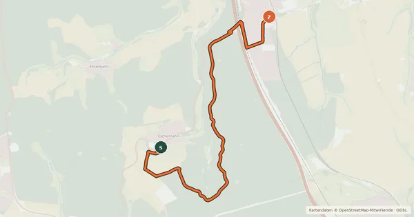 Kartenübersicht der Radroute Eschenhahn - Idstein
