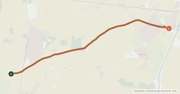 Kartenübersicht der Radroute Etzin (12) - Wustermark (80)