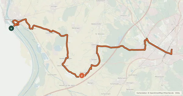 Kartenübersicht der Radroute Europäischer Radwanderweg Freiburg-Colmar