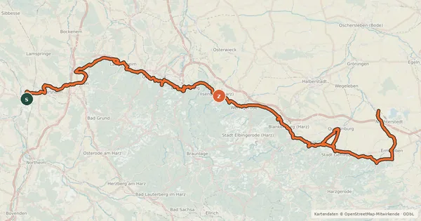 Kartenübersicht der Radroute Europaradweg R1 - Abschnitt Deutschland Teil 3