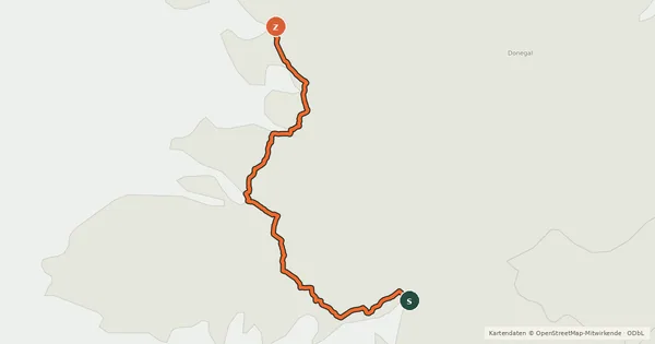 Kartenübersicht der Radroute EuroVelo 1