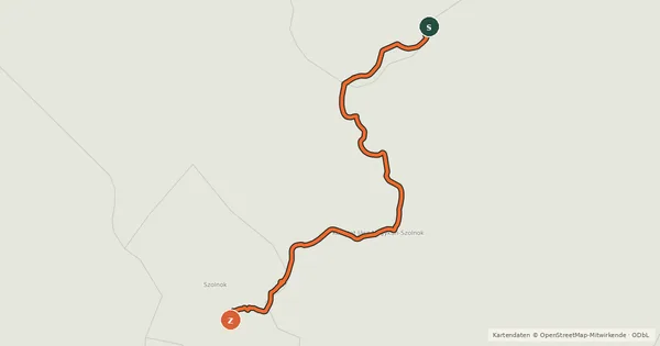 Kartenübersicht der Radroute EuroVelo 11 - Kelet-európai útvonal - Magyarországi szakasz - Kisköre–Szolnok