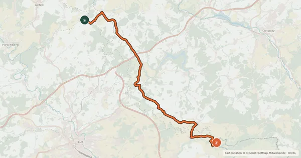 Kartenübersicht der Radroute EuroVelo 13 - Iron Curtain Trail - part 11