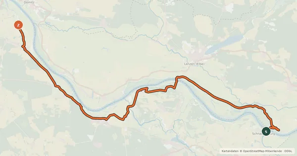 Kartenübersicht der Radroute EuroVelo 13 - Iron Curtain Trail - part 6