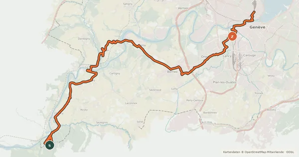 Kartenübersicht der Radroute EuroVélo 17 - 12