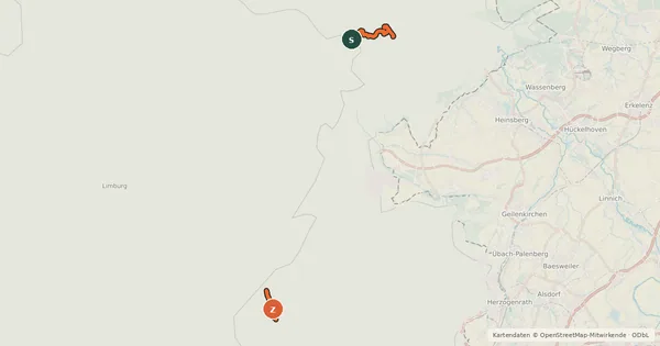 Kartenübersicht der Radroute EuroVelo 19 - Maasfietsroute - Kessenich - Maasbracht