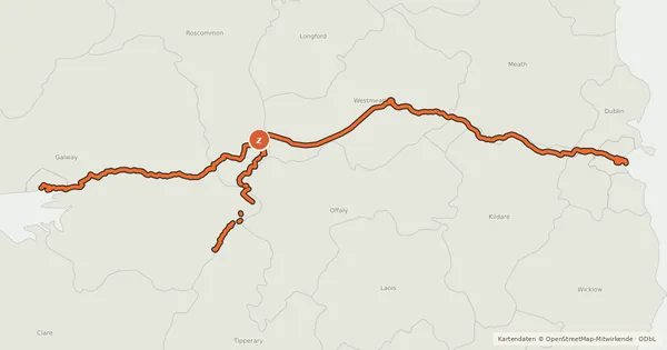 Kartenübersicht der Radroute EuroVelo 2