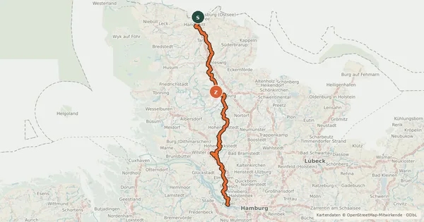Kartenübersicht der Radroute EuroVelo 3 - Pilgrim's Route - part Germany #1 Ochsenweg