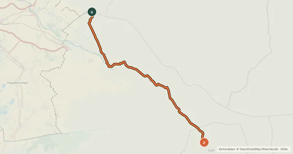 Kartenübersicht der Radroute EuroVelo 6 - Magyarországi szakasz - Rajka–Győr